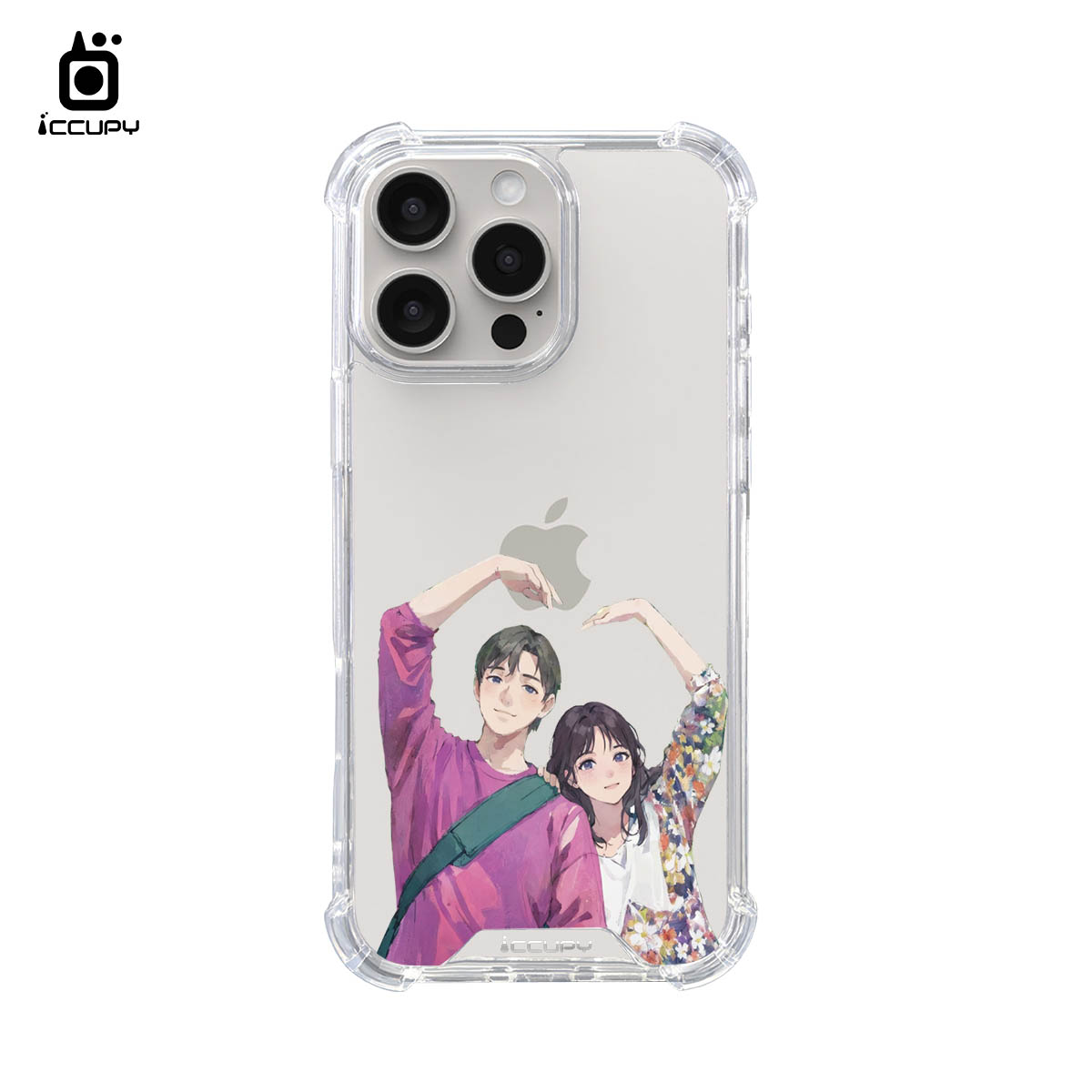 【日系水彩似顏繪】IQ CASE 角粒殼 For iPhone 16 Pro Max-黑占iCCUPY