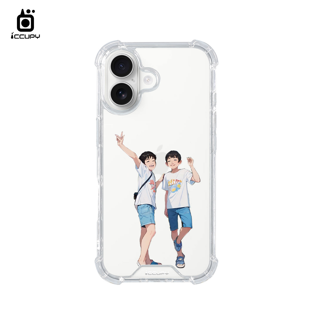 【韓系精緻似顏繪】IQ CASE 角粒殼 For iPhone 17-黑占iCCUPY