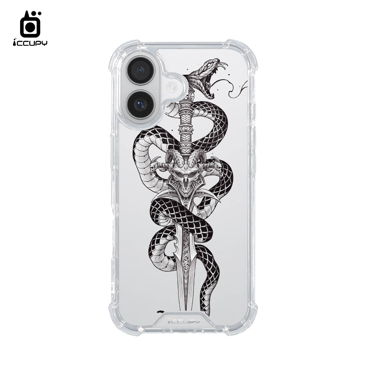 【淨恆HERMAN｜霜之哀傷與蛇】IQ CASE 角粒殼 For iPhone 17-黑占iCCUPY