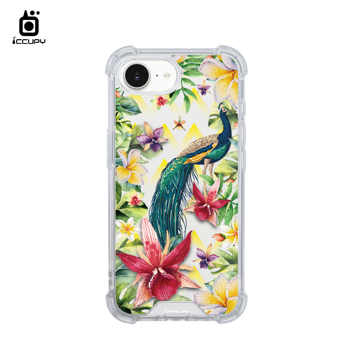 【花開盛夏｜孔雀】IQ CASE 角粒殼 For iPhone 17e-黑占iCCUPY