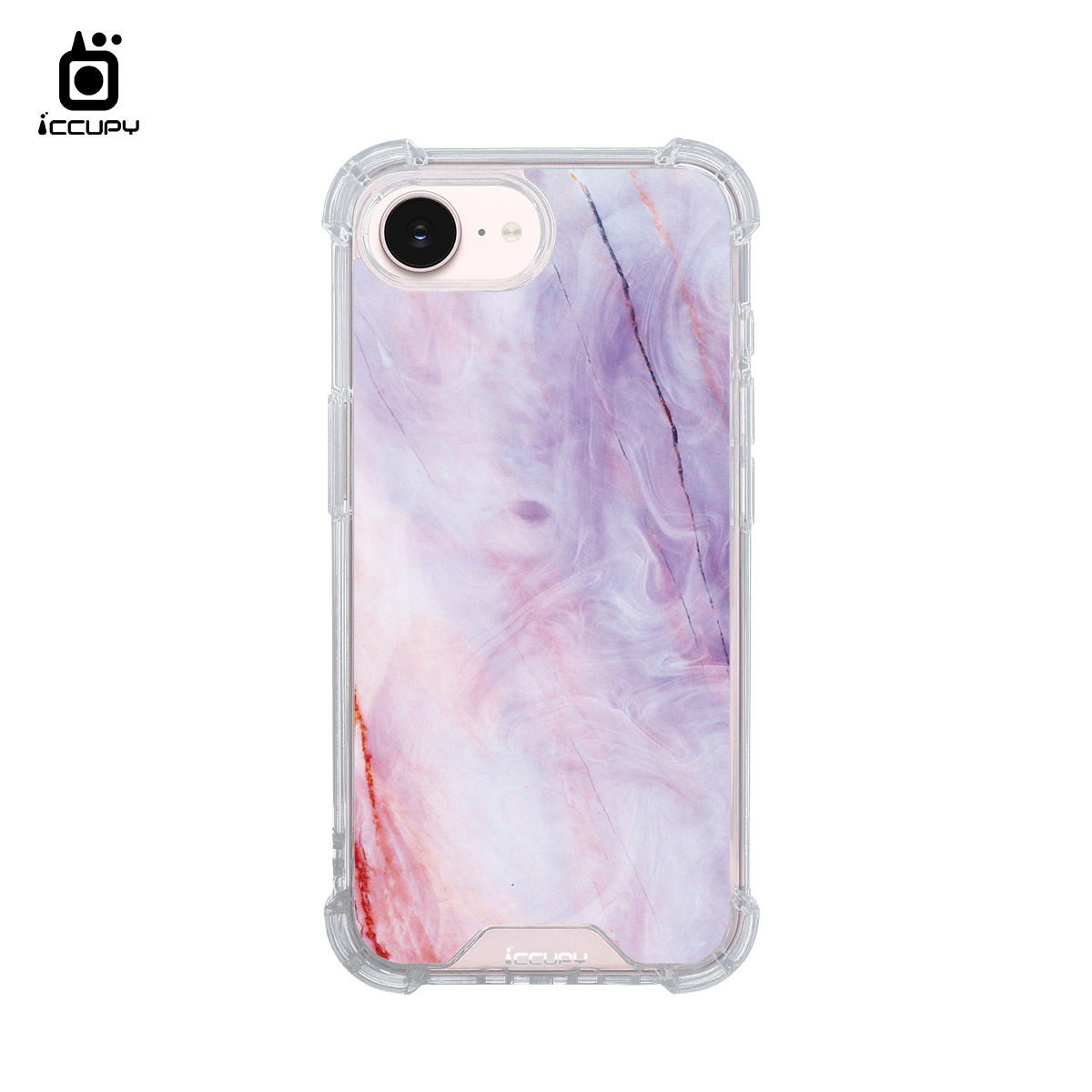 【大理石｜摩洛哥紫】IQ CASE 角粒殼 For iPhone 17e-黑占iCCUPY