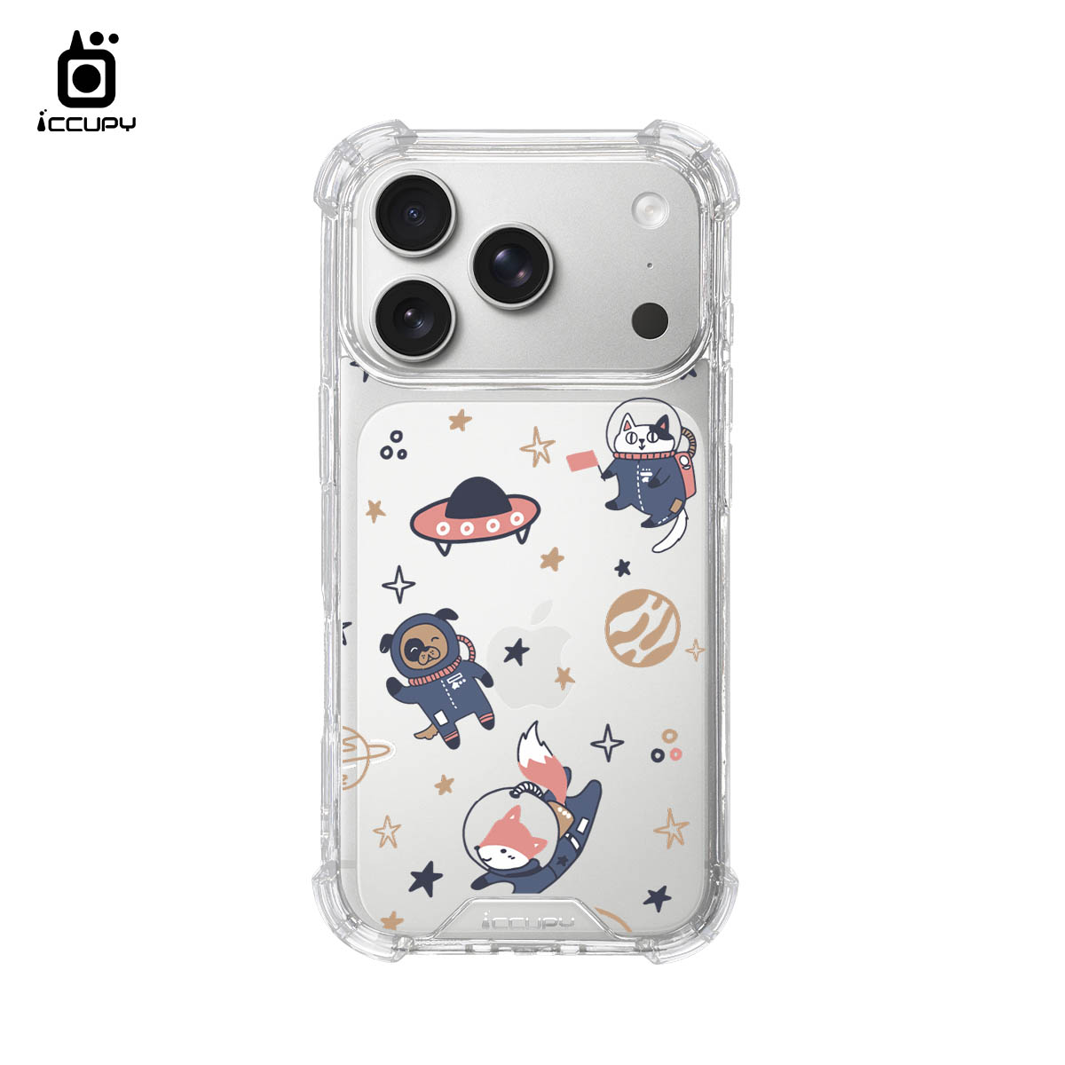【可愛童話星球動物】IQ CASE 角粒殼 For iPhone 17 Pro-黑占iCCUPY