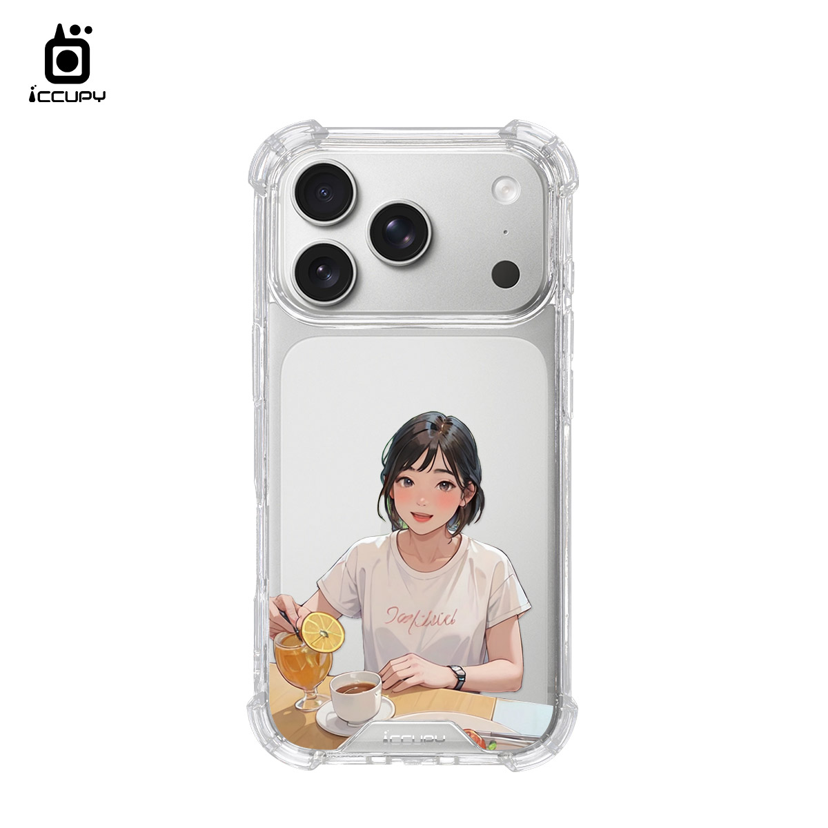 【韓系精緻似顏繪】IQ CASE 角粒殼 For iPhone 17 Pro-黑占iCCUPY