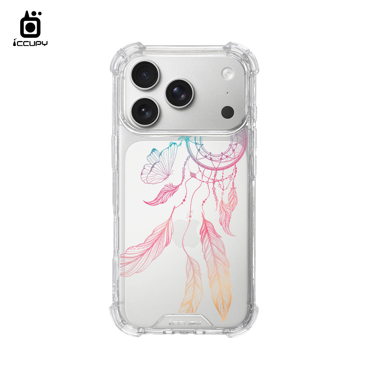 【捕夢網|清風-粉綠】IQ CASE 角粒殼 For iPhone 17 Pro-黑占iCCUPY