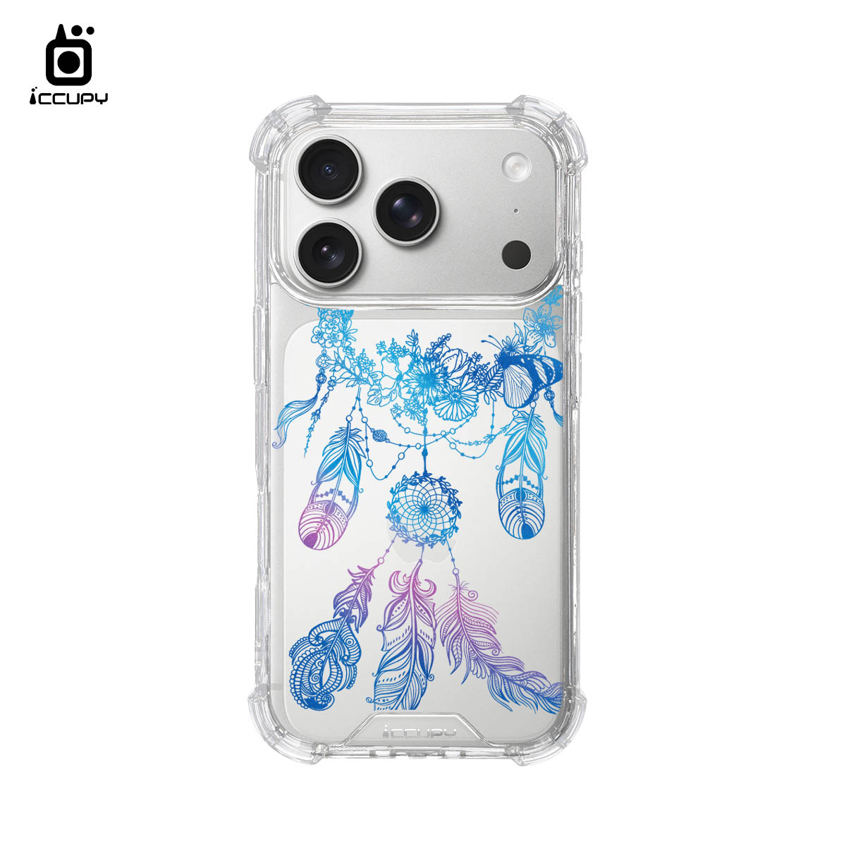 【捕夢網｜流雲-藍紫】IQ CASE 角粒殼 For iPhone 17 Pro Max-黑占iCCUPY