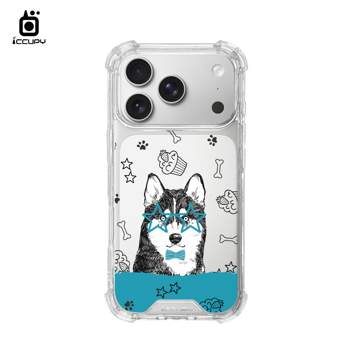 【美式哈士奇】IQ CASE 角粒殼 For iPhone 17 Pro-黑占iCCUPY