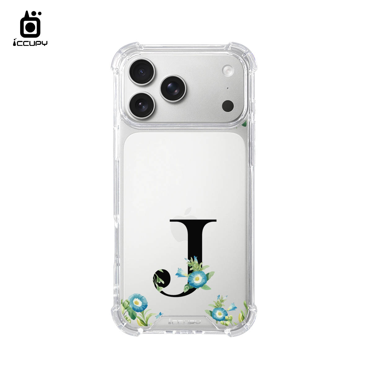【花漾字母J|花景+黑字】IQ CASE 角粒殼 For iPhone 17 Pro Max-黑占iCCUPY