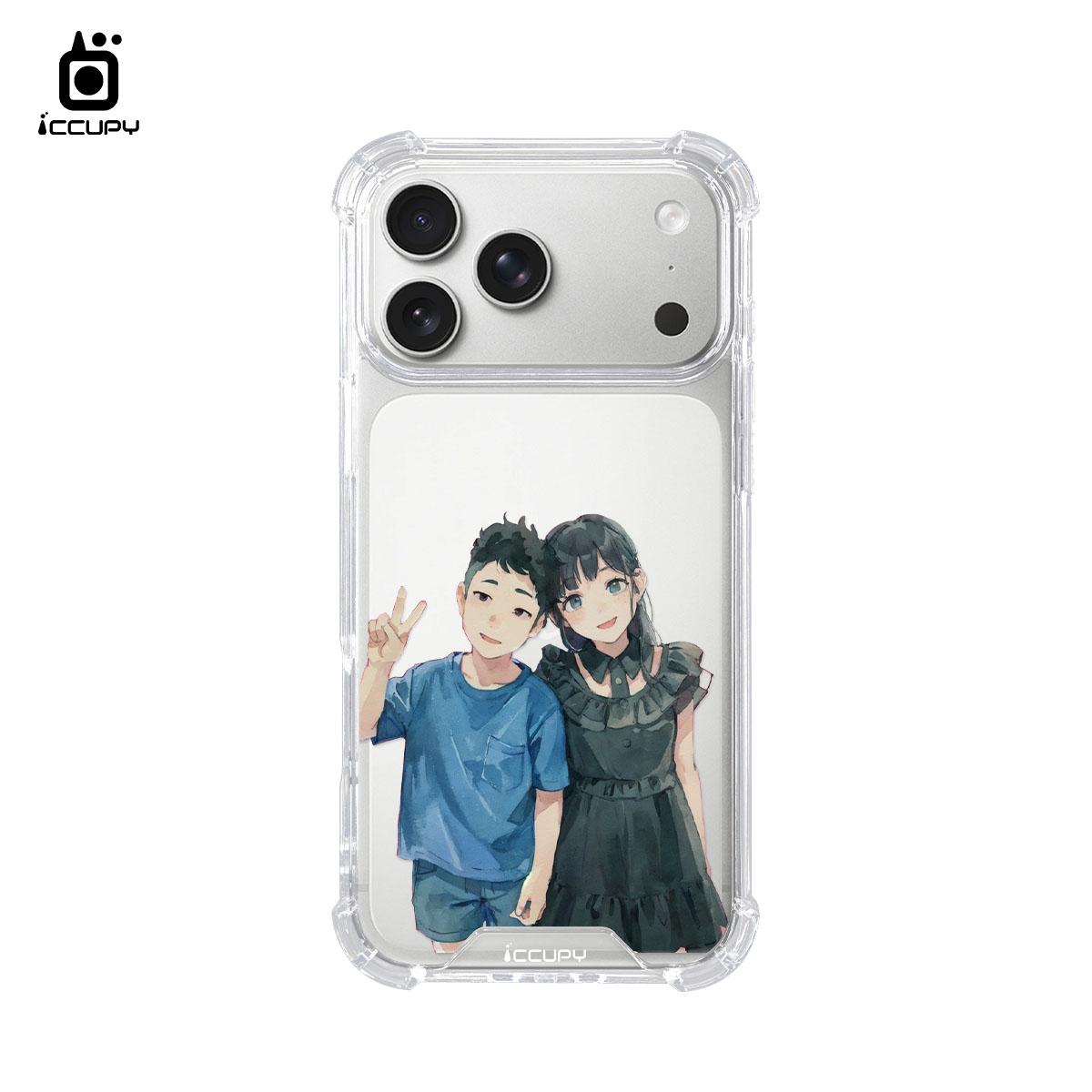 【日系水彩似顏繪】IQ CASE 角粒殼 For iPhone 17 Pro Max-黑占iCCUPY
