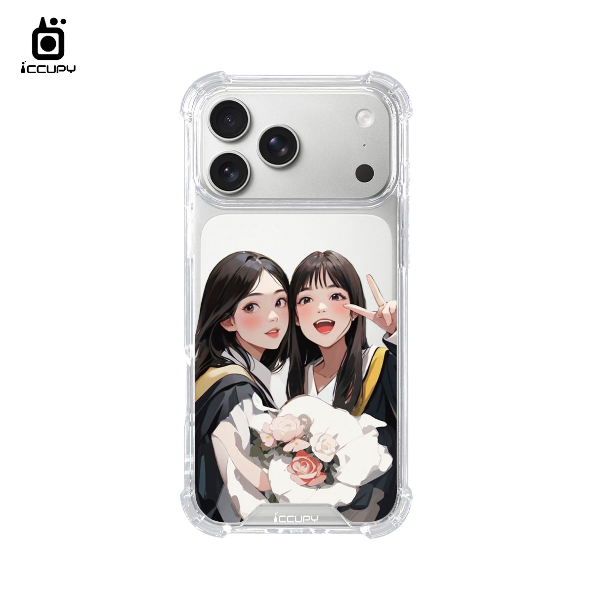 【韓系精緻似顏繪】IQ CASE 角粒殼 For iPhone 17 Pro Max-黑占iCCUPY