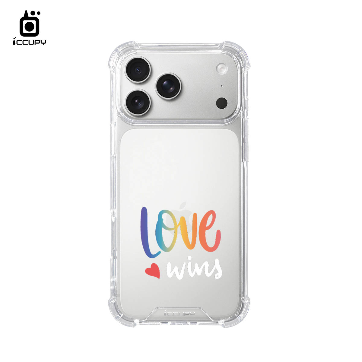 【LGBTQIA+🌈|愛的宣言 (白)】iQ CASE角粒殼 For iPhone 17 Pro Max-黑占iCCUPY
