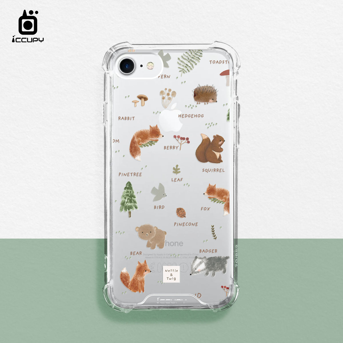 【森森物語｜森林裡的小動物A】IQ CASE 角粒殼 For iPhone 7-黑占iCCUPY