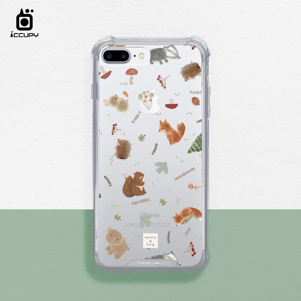 【森森物語｜森林裡的小動物B】IQ CASE 角粒殼 For iPhone 7 Plus-黑占iCCUPY