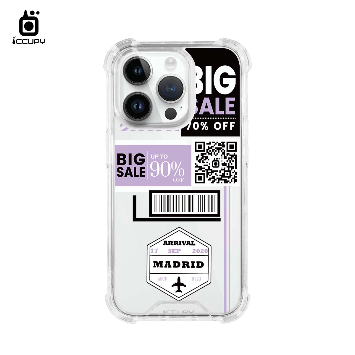 【非客製】IQ CASE 角粒殼 For Apple iPhone 14 Pro Max 我的行動條碼-大甩賣BIG SALE(紫)