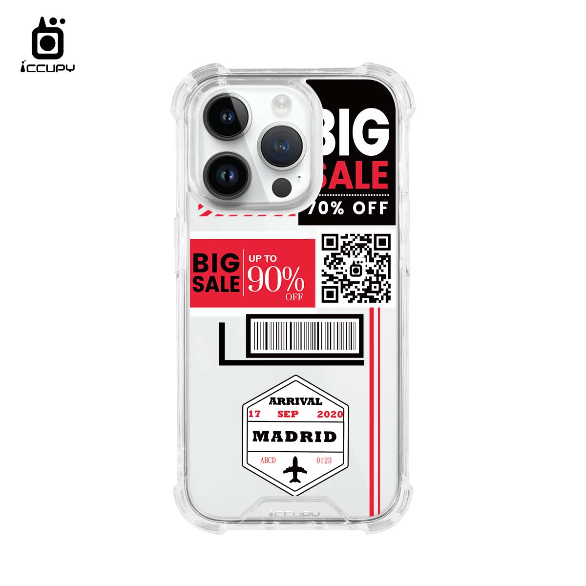 【非客製】IQ CASE 角粒殼 For Apple iPhone 14 Pro Max 我的行動條碼-大甩賣BIG SALE(紅)