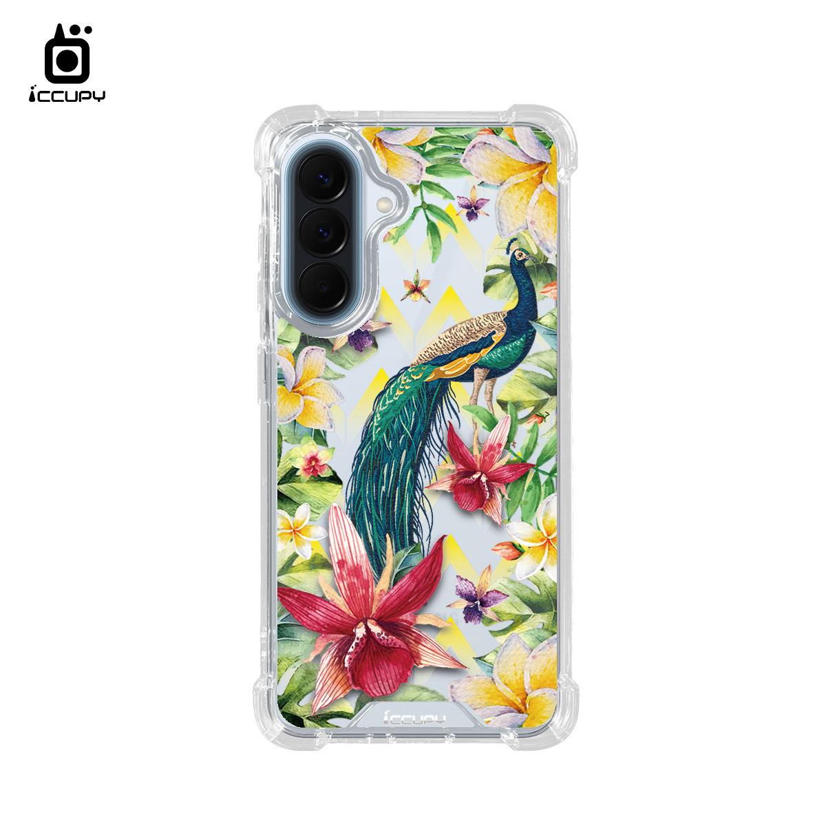【花開盛夏｜孔雀】IQ CASE 角粒殼 For SAMSUNG A57-黑占iCCUPY