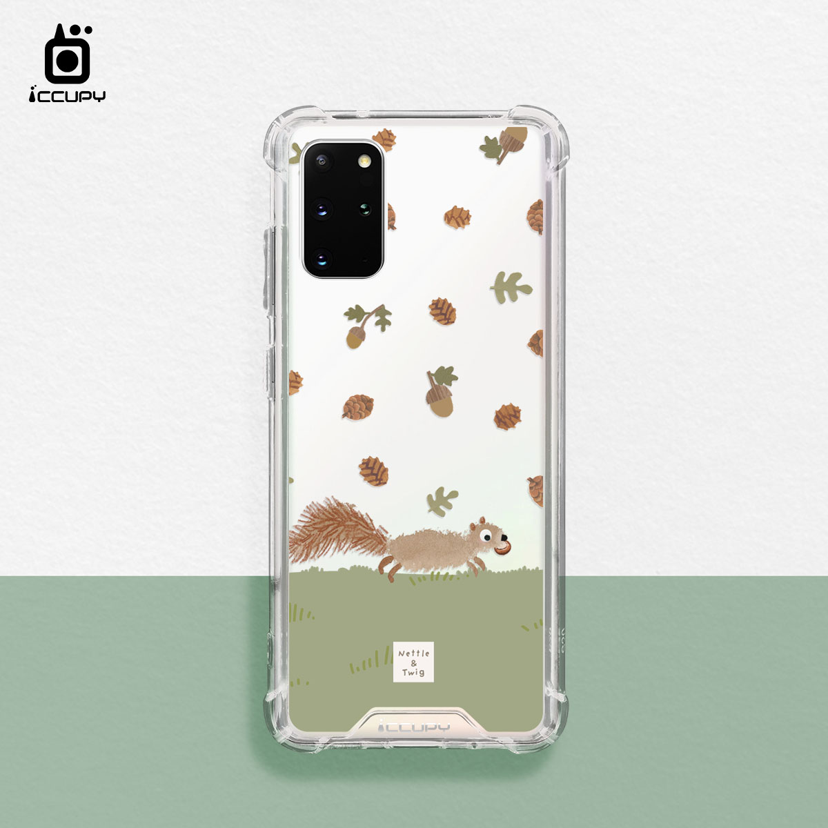 【森森物語｜小松鼠】IQ CASE 角粒殼 For SAMSUNG S20 PLUS-黑占iCCUPY