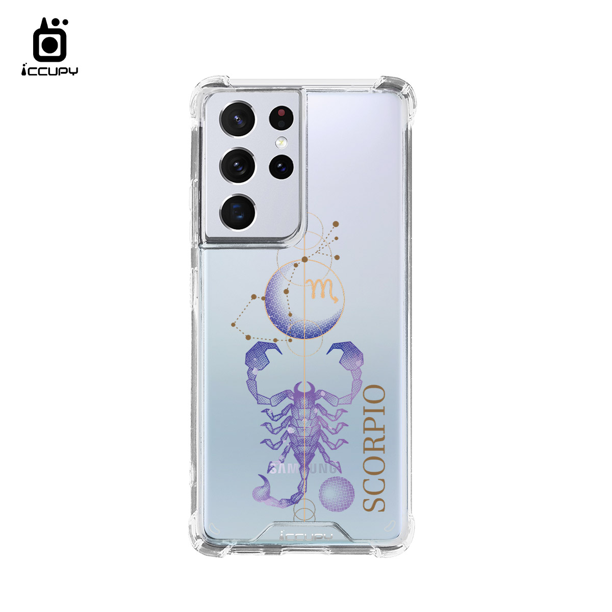 【占星-天蠍座】iQ CASE角粒殼 For SAMSUNG S21 ULTRA -黑占iCCUPY