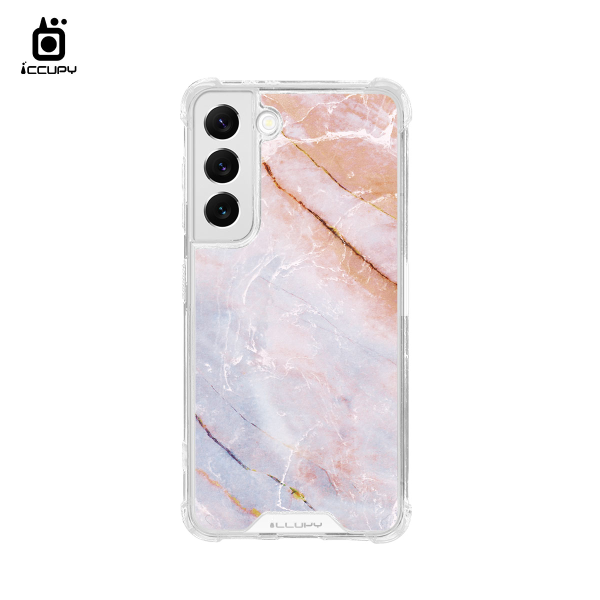 【大理石|祕魯橘】IQ CASE 角粒殼 For SAMSUNG S22 Plus-黑占iCCUPY