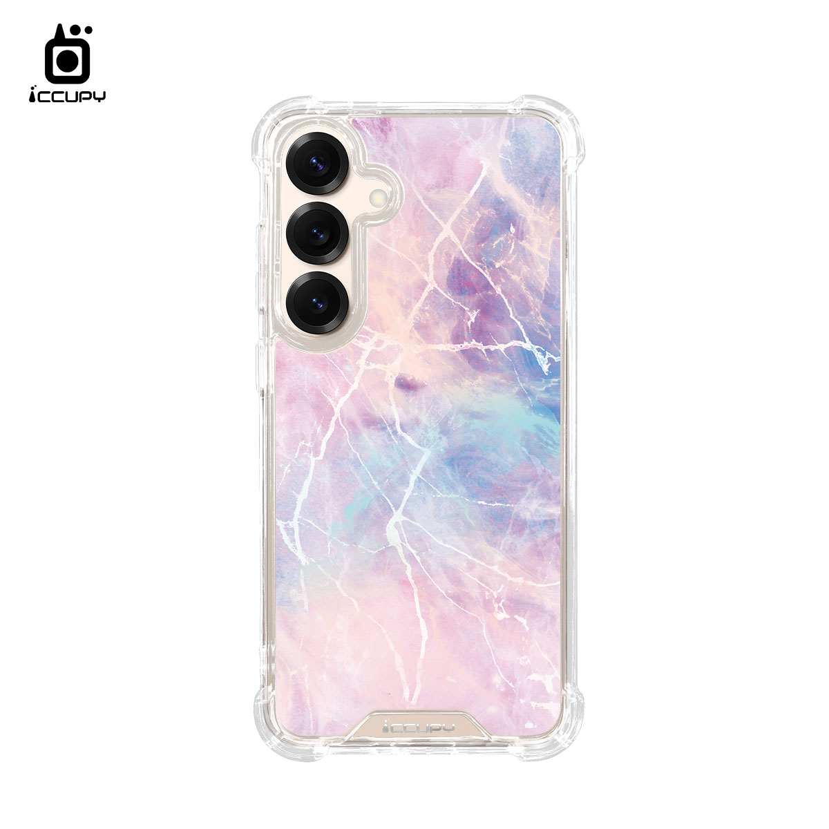 【大理石|布拉格粉】IQ CASE 角粒殼 For SAMSUNG S25-黑占iCCUPY