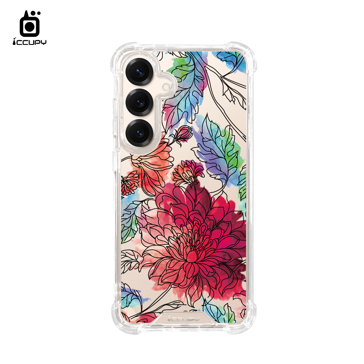 【花開盛夏｜繁花】IQ CASE 角粒殼 For SAMSUNG S25 PLUS-黑占iCCUPY