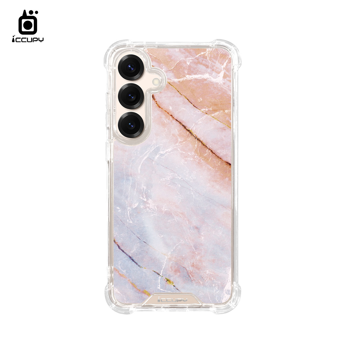 【大理石|祕魯橘】IQ CASE 角粒殼 For SAMSUNG S25 Plus-黑占iCCUPY