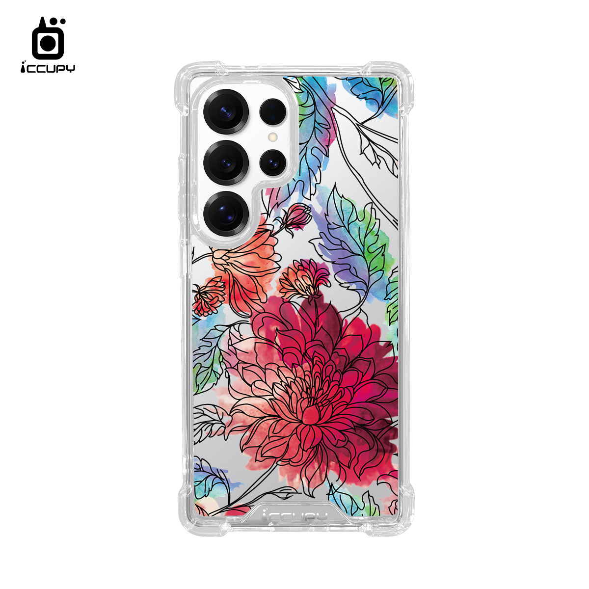 【花開盛夏｜繁花】IQ CASE 角粒殼 For SAMSUNG S25 ULTRA-黑占iCCUPY