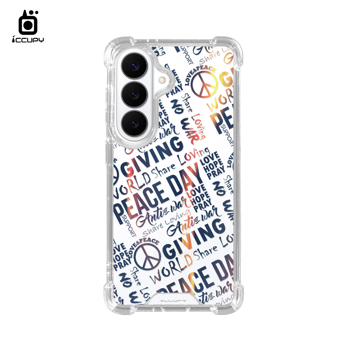 【反戰-藍橘】IQ CASE 角粒殼 For SAMSUNG S26-黑占iCCUPY
