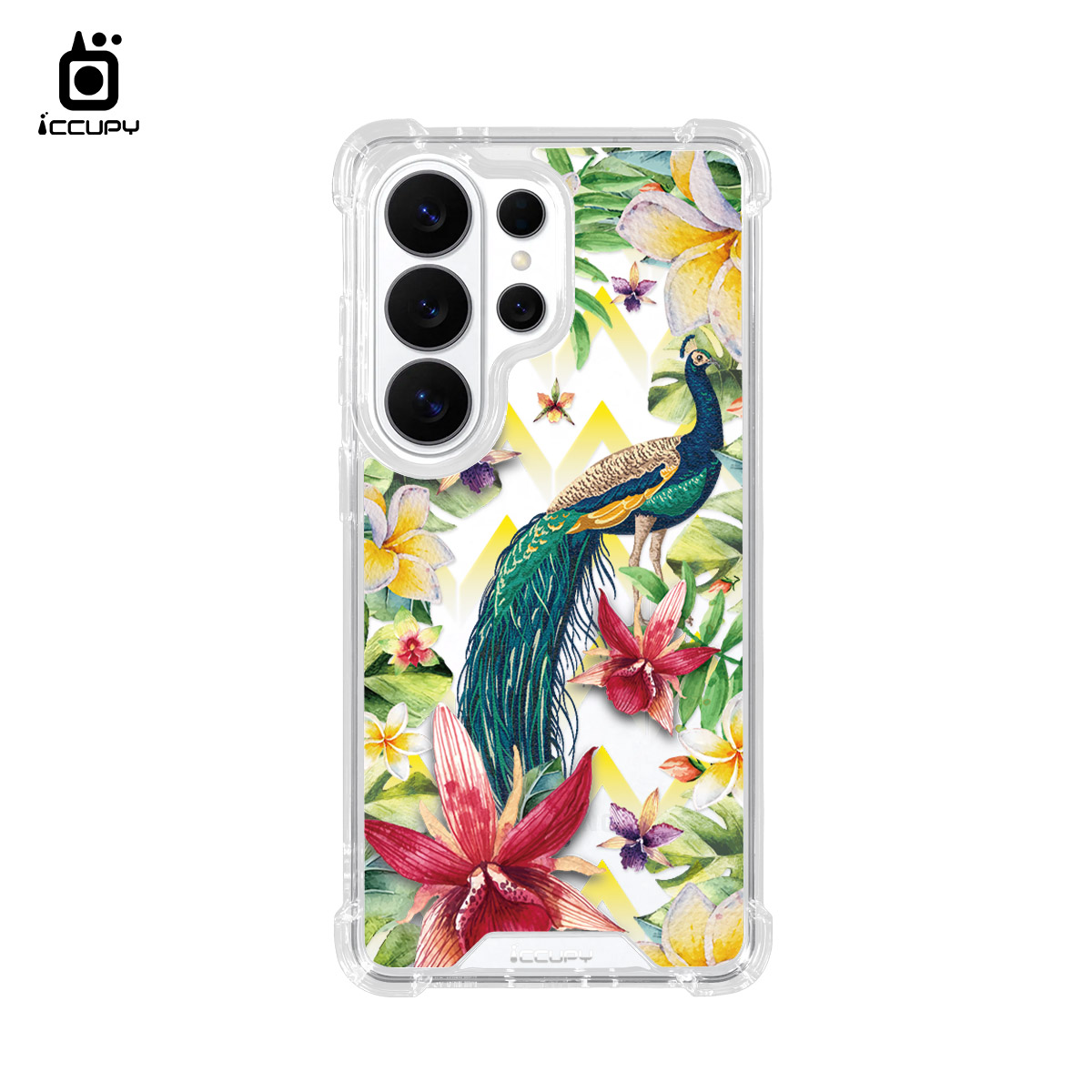 【花開盛夏｜孔雀】IQ CASE 角粒殼 For SAMSUNG S26 ULTRA-黑占iCCUPY
