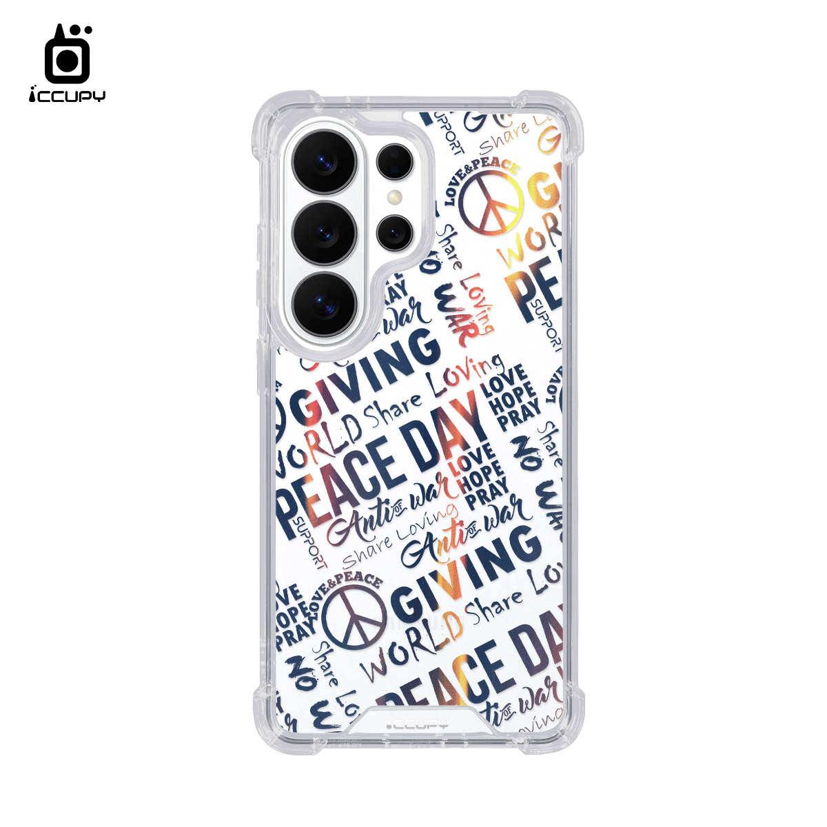 【反戰-藍橘】IQ CASE 角粒殼 For SAMSUNG S26 ULTRA-黑占iCCUPY