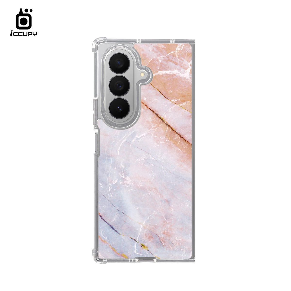 【大理石｜祕魯橘】IQ CASE 角粒殼 For SAMSUNG Z FOLD 7-黑占iCCUPY