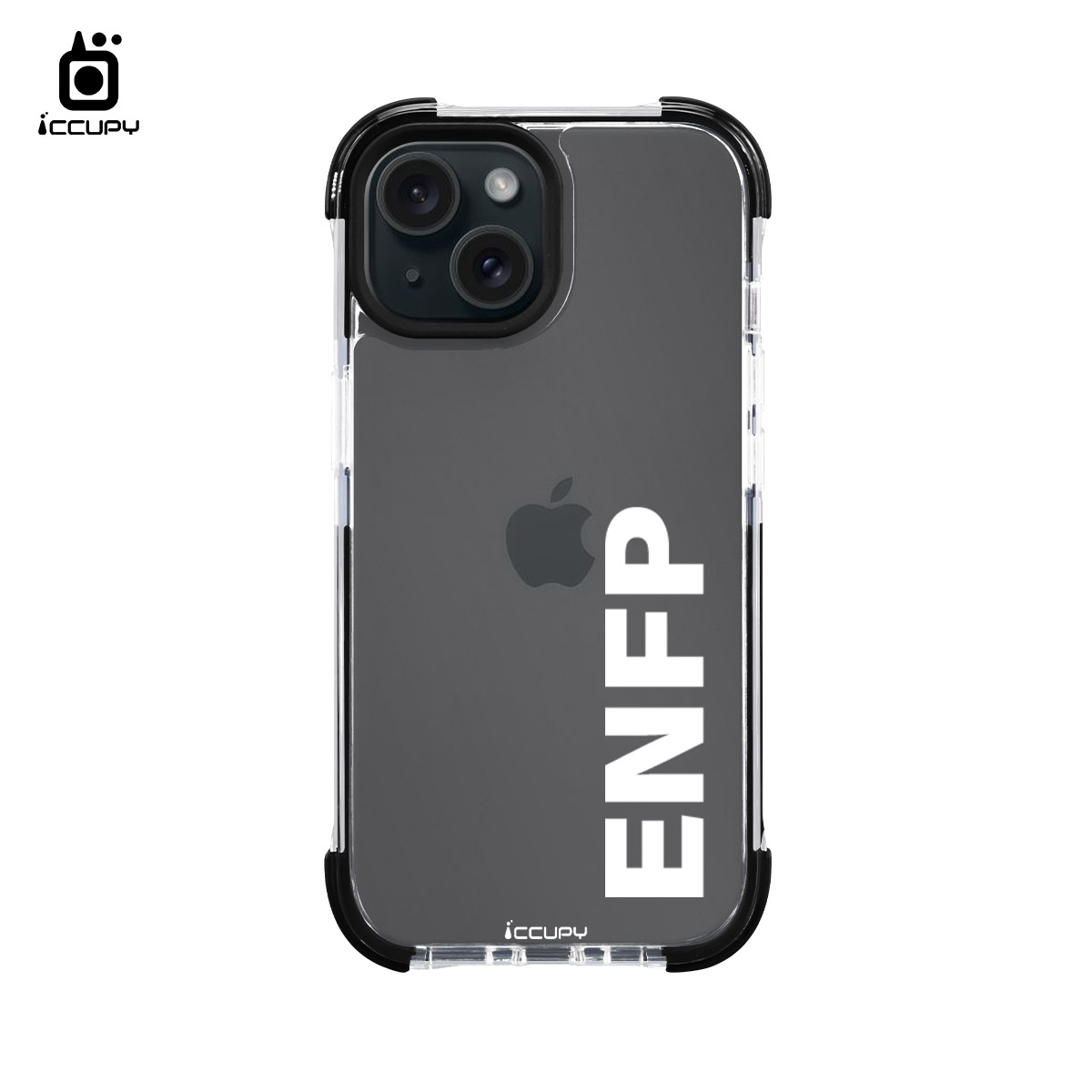 【MBTI｜字母系列-ENFP 競選者(白色)】iQ CASE角粒殼2.0 (共兩色) 質感防護 For iPhone 15-黑占iCCUPY