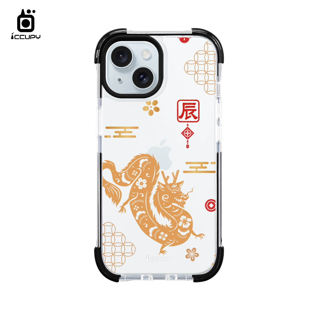 【龍年】iQ CASE角粒殼2.0 (共兩色) 質感防護 For iPhone 15-黑占iCCUPY