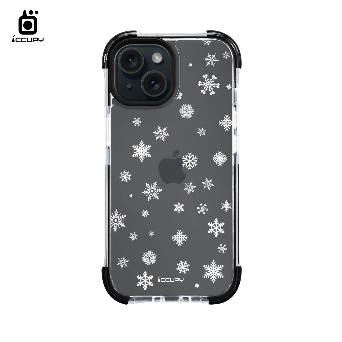 【雪花飄飄】iQ CASE角粒殼2.0 (共兩色) 質感防護 For iPhone 15-黑占iCCUPY