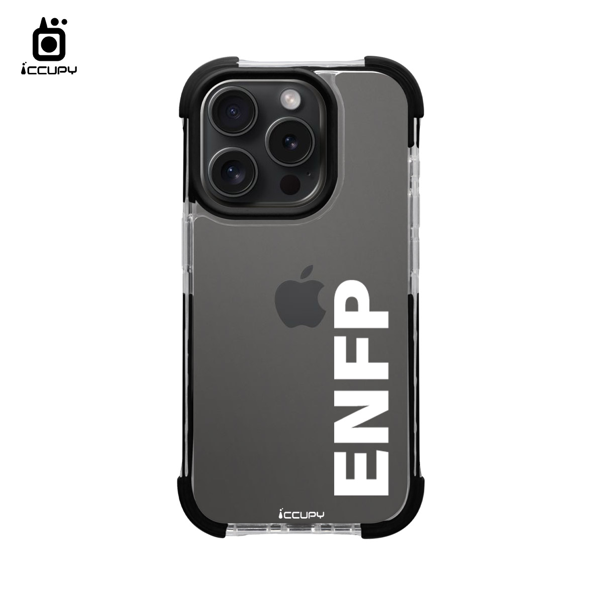 【MBTI｜字母系列-ENFP 競選者(白色)】iQ CASE角粒殼2.0 (共兩色) 質感防護 For iPhone 15 Pro-黑占iCCUPY