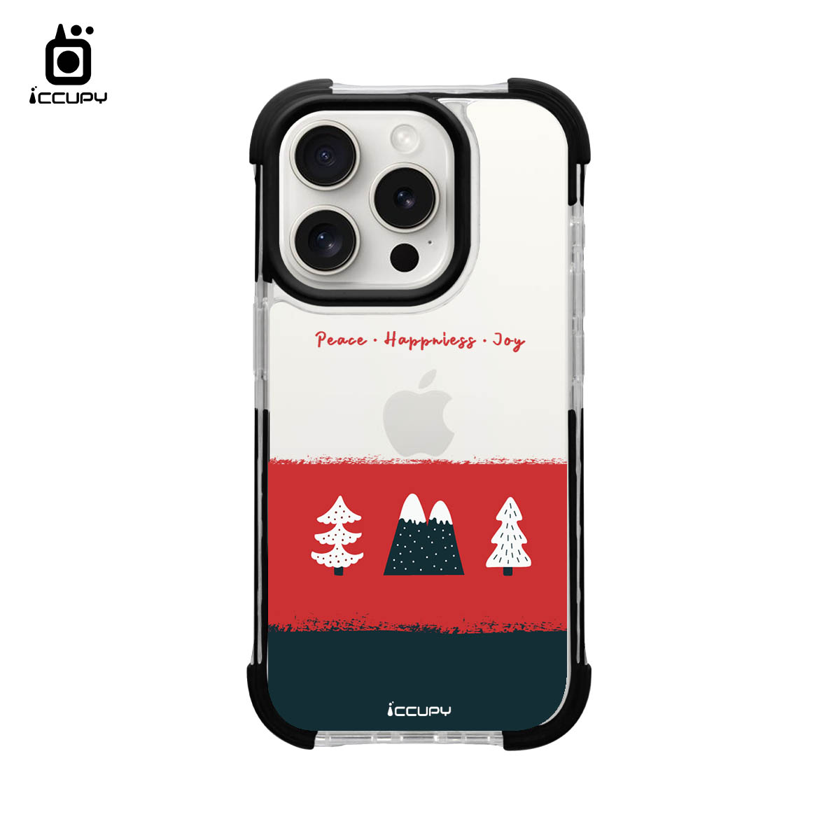 【聖誕下雪了】iQ CASE角粒殼2.0 (共兩色) 質感防護 For iPhone 15 pro-黑占iCCUPY