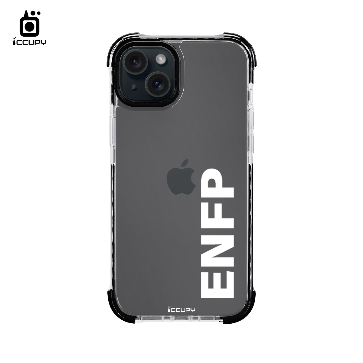 【MBTI｜字母系列-ENFP 競選者(白色)】iQ CASE角粒殼2.0 (共兩色) 質感防護 For iPhone 15 Plus-黑占iCCUPY