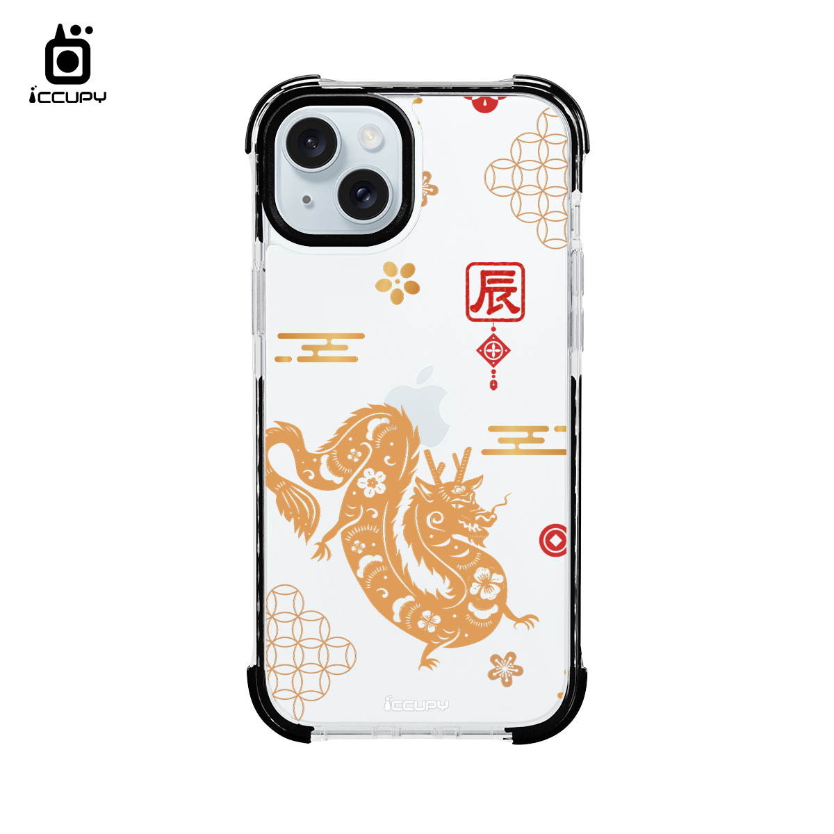 【龍年】iQ CASE角粒殼2.0 (共兩色) 質感防護 For iPhone 15 Plus-黑占iCCUPY