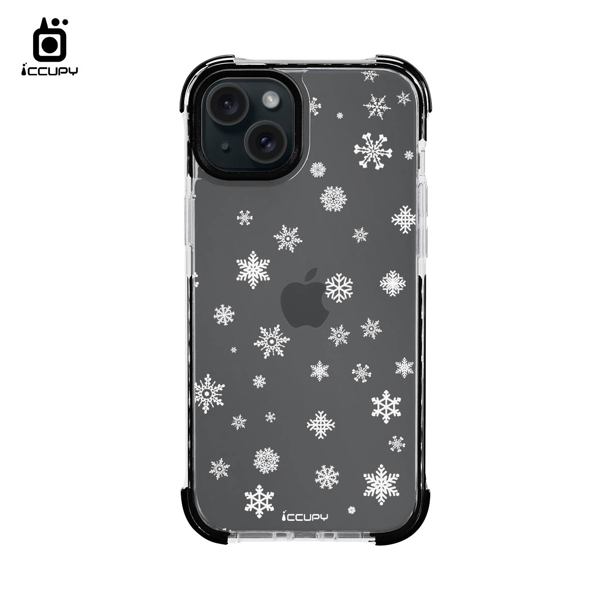 【雪花飄飄】iQ CASE角粒殼2.0 (共兩色) 質感防護 For iPhone 15 Plus-黑占iCCUPY