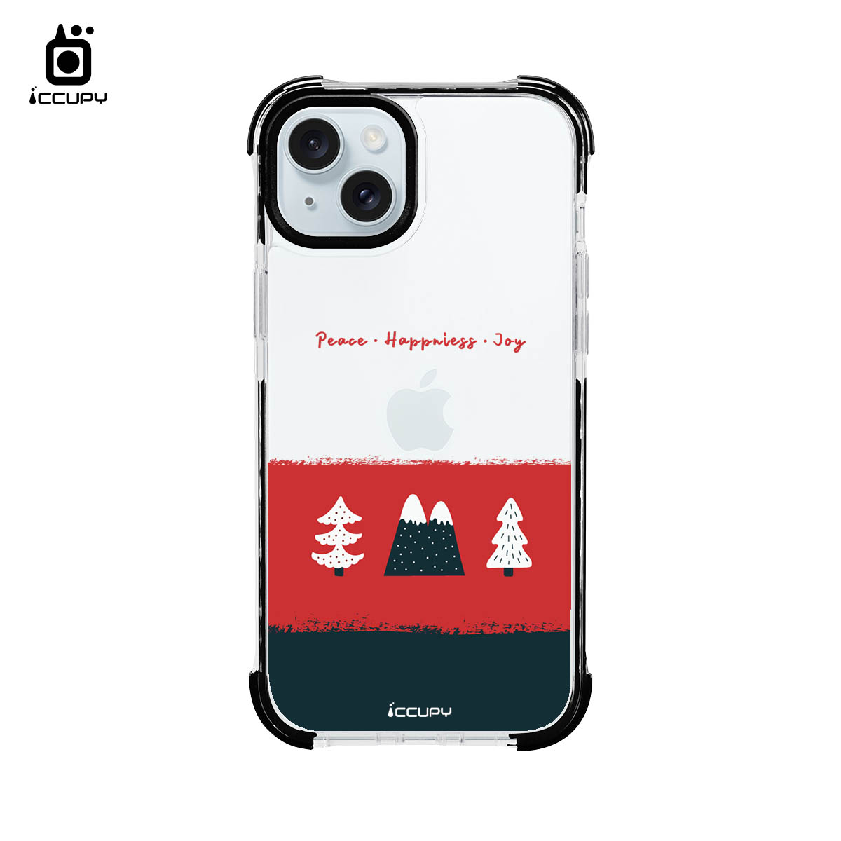 【聖誕下雪了】iQ CASE角粒殼2.0 (共兩色) 質感防護 For iPhone 15 plus-黑占iCCUPY