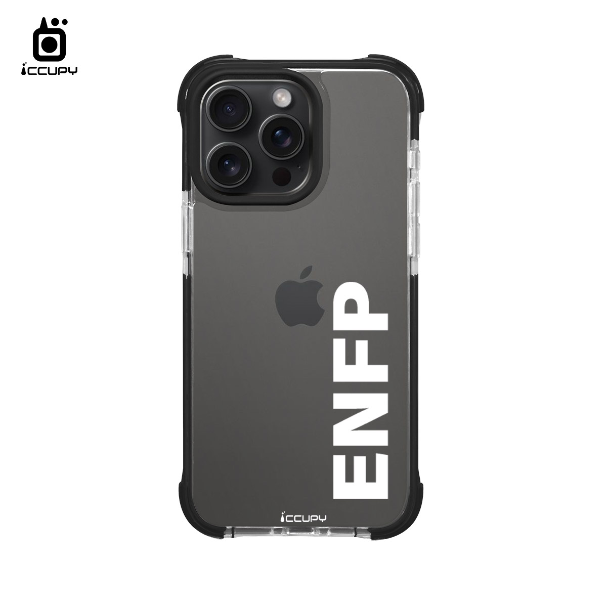 【MBTI｜字母系列-ENFP 競選者(白色)】iQ CASE角粒殼2.0 (共兩色) 質感防護 For iPhone 15 Pro Max-黑占iCCUPY