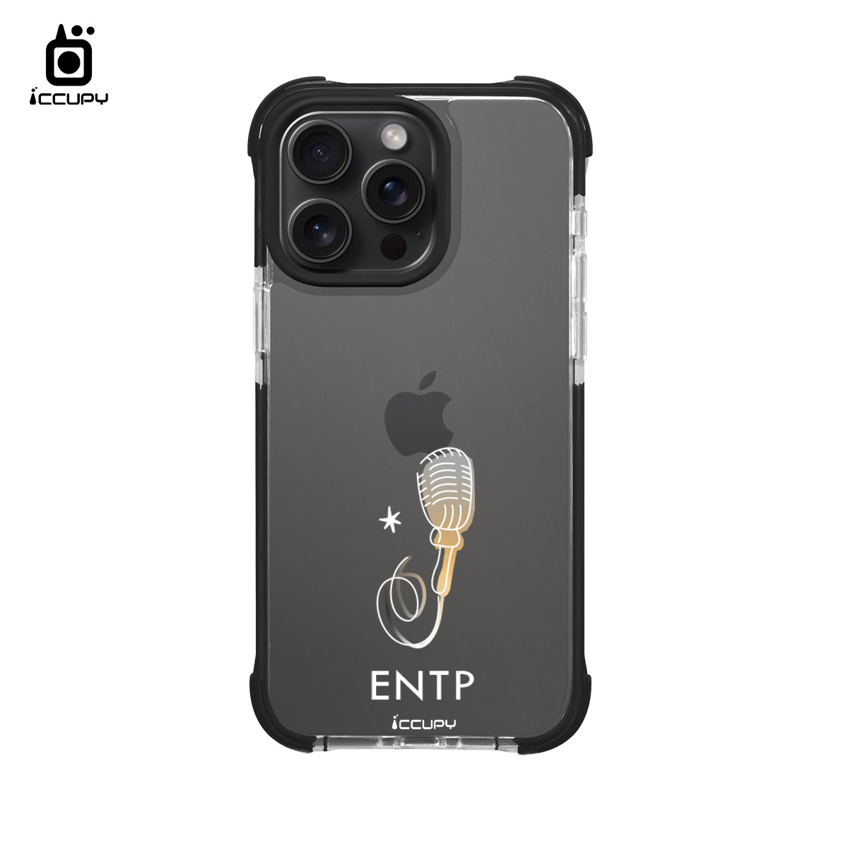 【MBTI｜手繪系列-ENTP 評論家(金屬)】iQ CASE角粒殼2.0 (共兩色) 質感防護 For iPhone 15 Pro Max-黑占iCCUPY