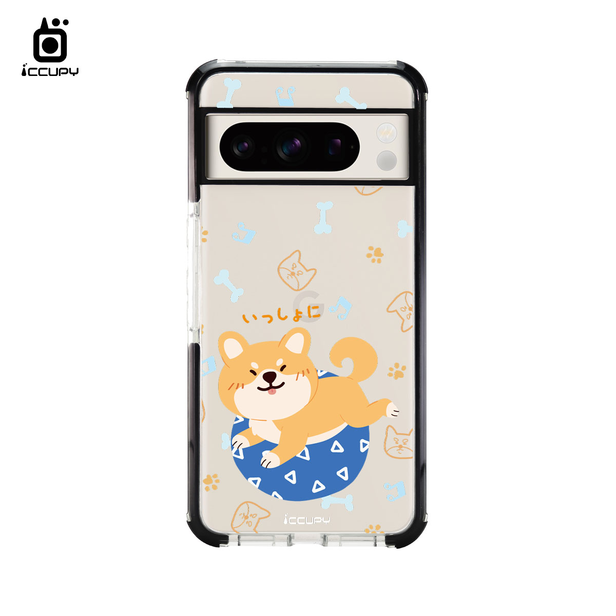 【福之柴犬B】iQ CASE角粒殼2.0 (晶透黑) 質感防護 For GOOGLE PIXEL 8 PRO-黑占iCCUPY