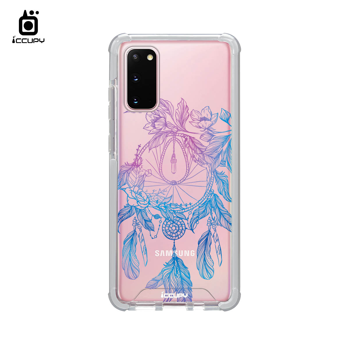 【捕夢網|落花-藍紫】iQ CASE角粒殼2.0 (共兩色) 質感防護 For SAMSUNG S20-黑占iCCUPY