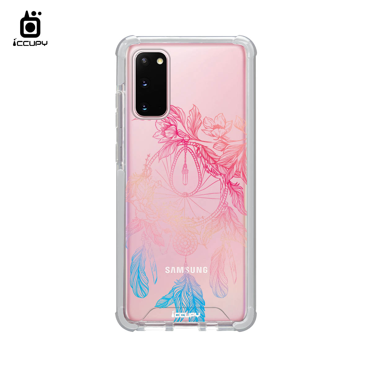 【捕夢網|落花-藍紅】iQ CASE角粒殼2.0 (共兩色) 質感防護 For SAMSUNG S20-黑占iCCUPY