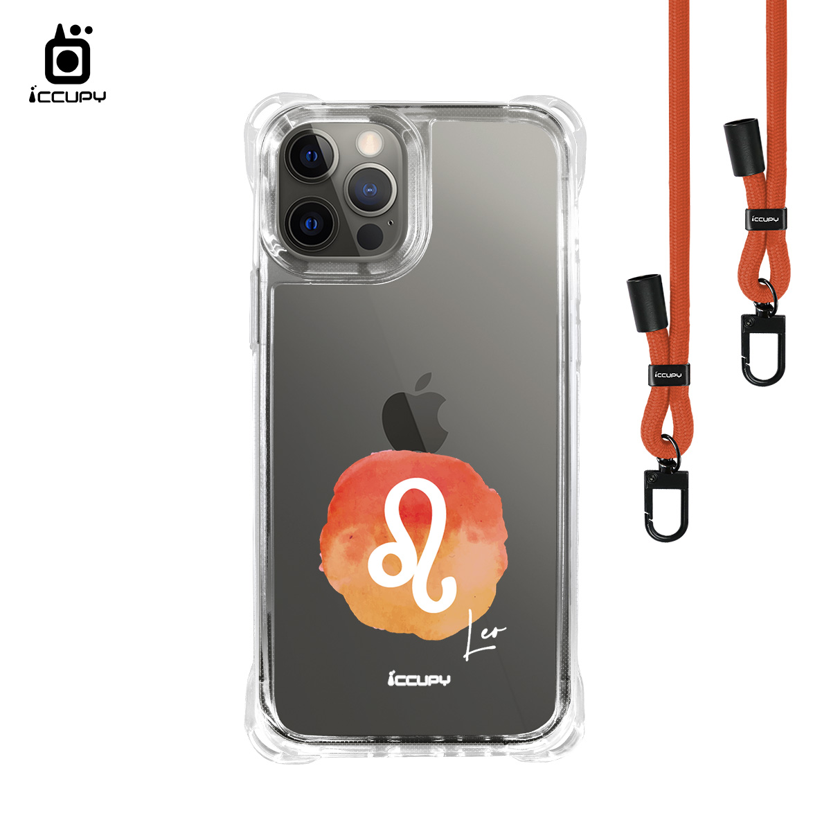 【封蠟-獅子座】iQ CASE角粒殼3.0背帶掛繩防摔殼 For iPhone 12 Pro Max-黑占iCCUPY