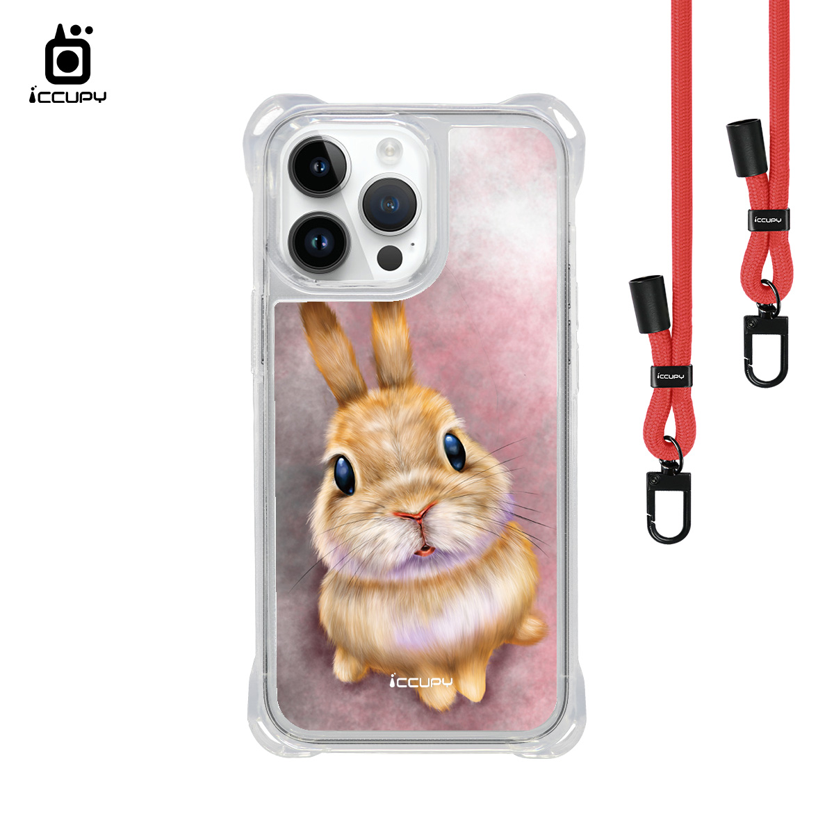 【Lin.mo里莫｜RABBIT】iQ CASE角粒殼3.0背帶掛繩防摔殼 For iPhone 14 Pro Max-黑占iCCUPY