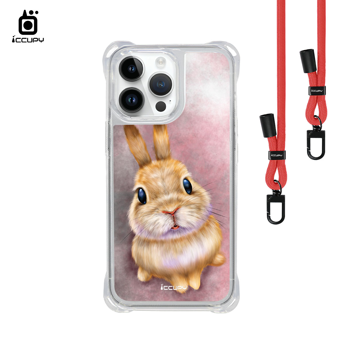 【Lin.mo里莫|RABBIT】iQ CASE角粒殼3.0背帶掛繩防摔殼 (支援MagSafe ) For iPhone 14 Pro Max-黑占iCCUPY