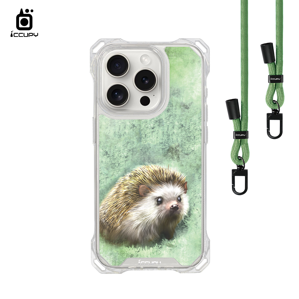 【Lin.mo里莫|HEDAEHOG】iQ CASE角粒殼3.0背帶掛繩防摔殼 (支援MagSafe ) For iPhone 15 Pro-黑占iCCUPY