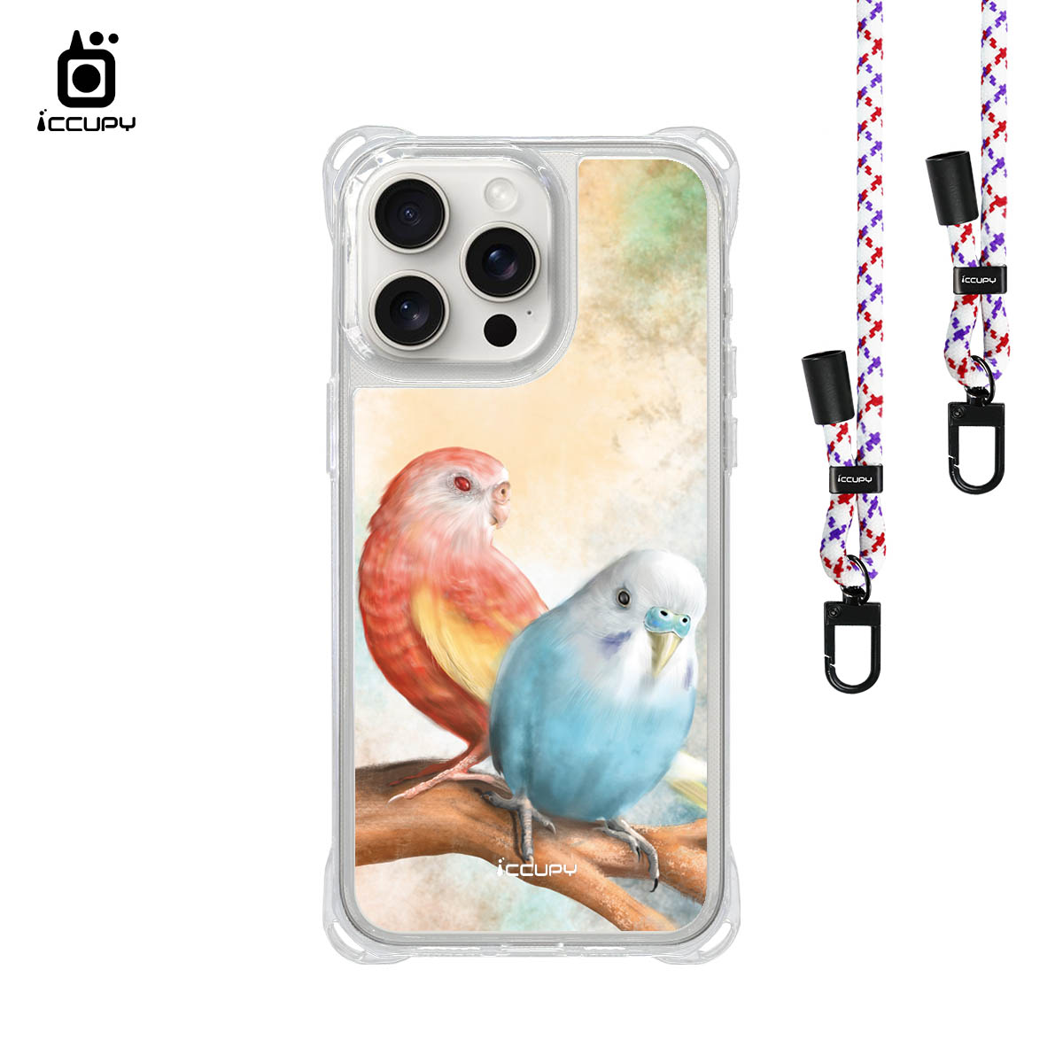 【Lin.mo里莫｜PARROT】iQ CASE角粒殼3.0背帶掛繩防摔殼 For iPhone 15 Pro Max-黑占iCCUPY