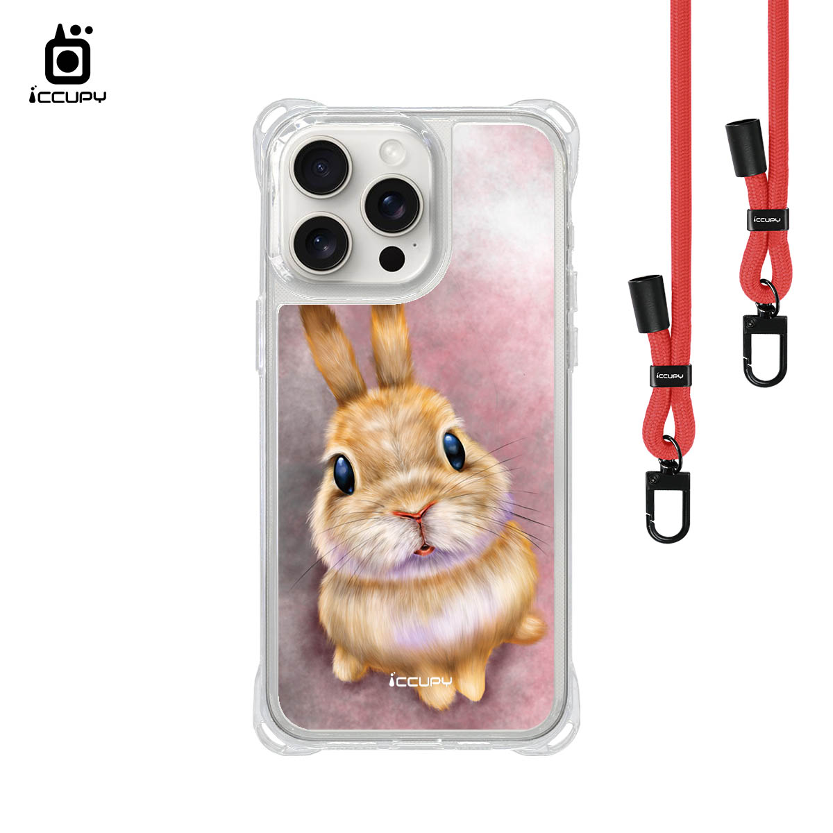 【Lin.mo里莫｜RABBIT】iQ CASE角粒殼3.0背帶掛繩防摔殼 For iPhone 15 Pro Max-黑占iCCUPY